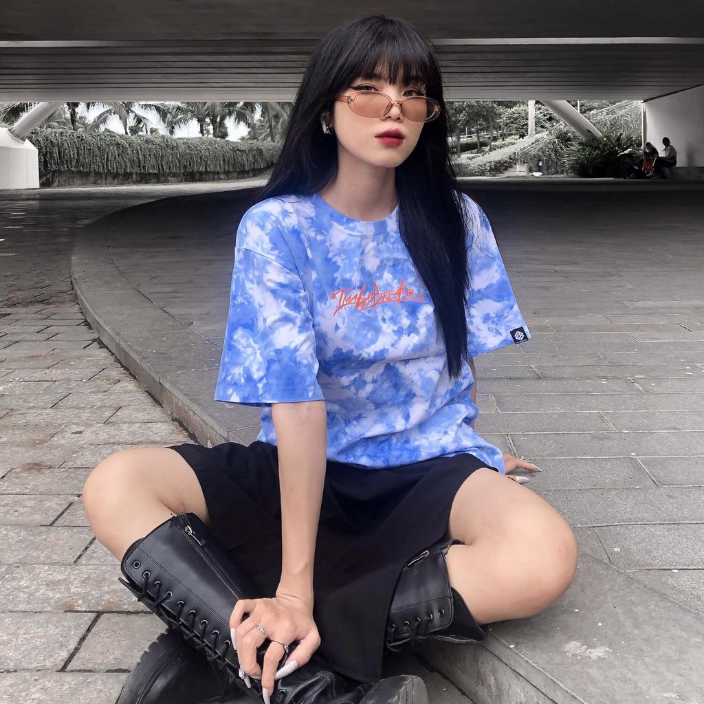 Áo Thun kiểu Unisex Wash Tie Dye Xanh T-Shirt - form rộng local brand iMA God Breaker
