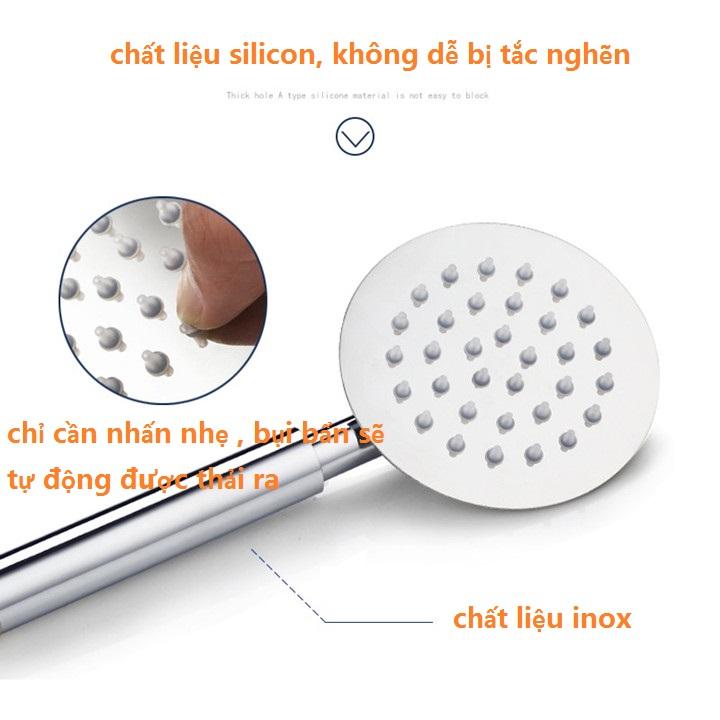 Bộ vòi sen inox, kèm đế cài vòi sen dán tường