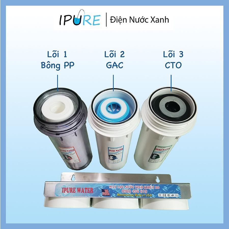 Bộ Lọc Nước Sinh Hoạt Đầu Nguồn 3 Cấp DNX IPURE 10 inch Răng Trong Phi 13 (Có Kèm Phụ Kiện và Quà Tặng