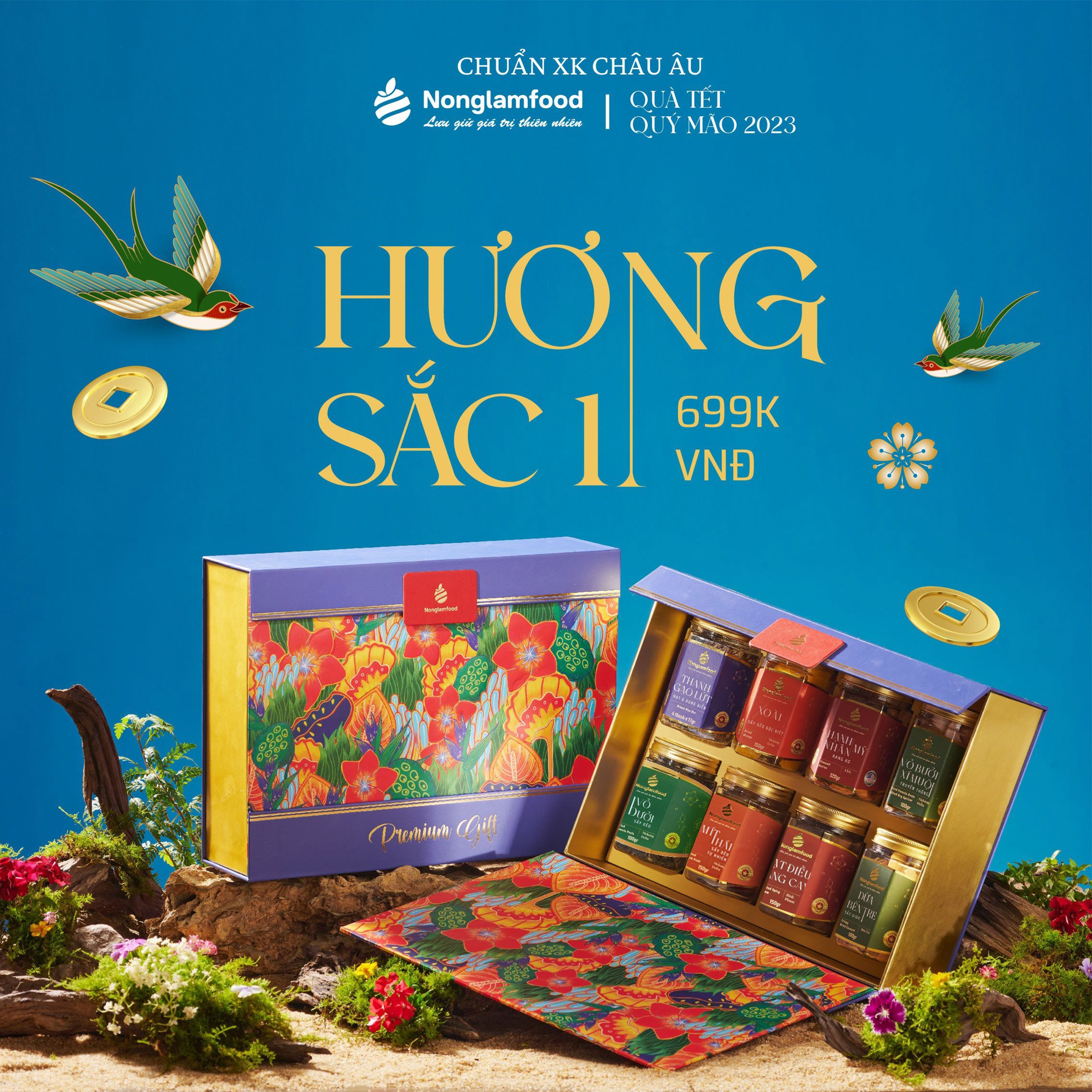 [BỘ QUÀ TẾT 2024] Set quà đặc biệt Xuân Hương Sắc 2 Nonglamfood | Quà tặng cao cấp Xuân Giáp Thìn cho người thân, bạn bè, doanh nghiệp