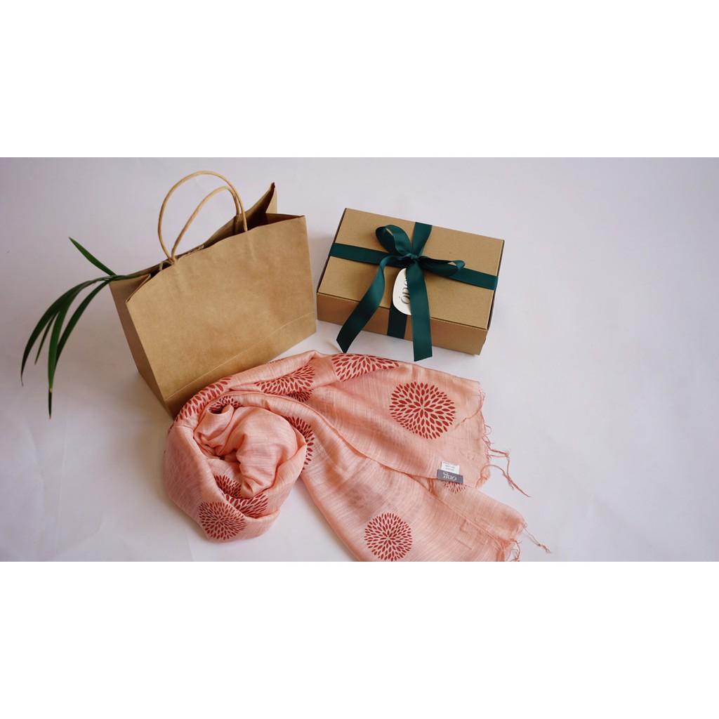 Khăn lụa, Khăn tơ tằm dệt tại Việt Nam, nhuộm màu An toàn, thương hiệu Óng silk, Mã K33I