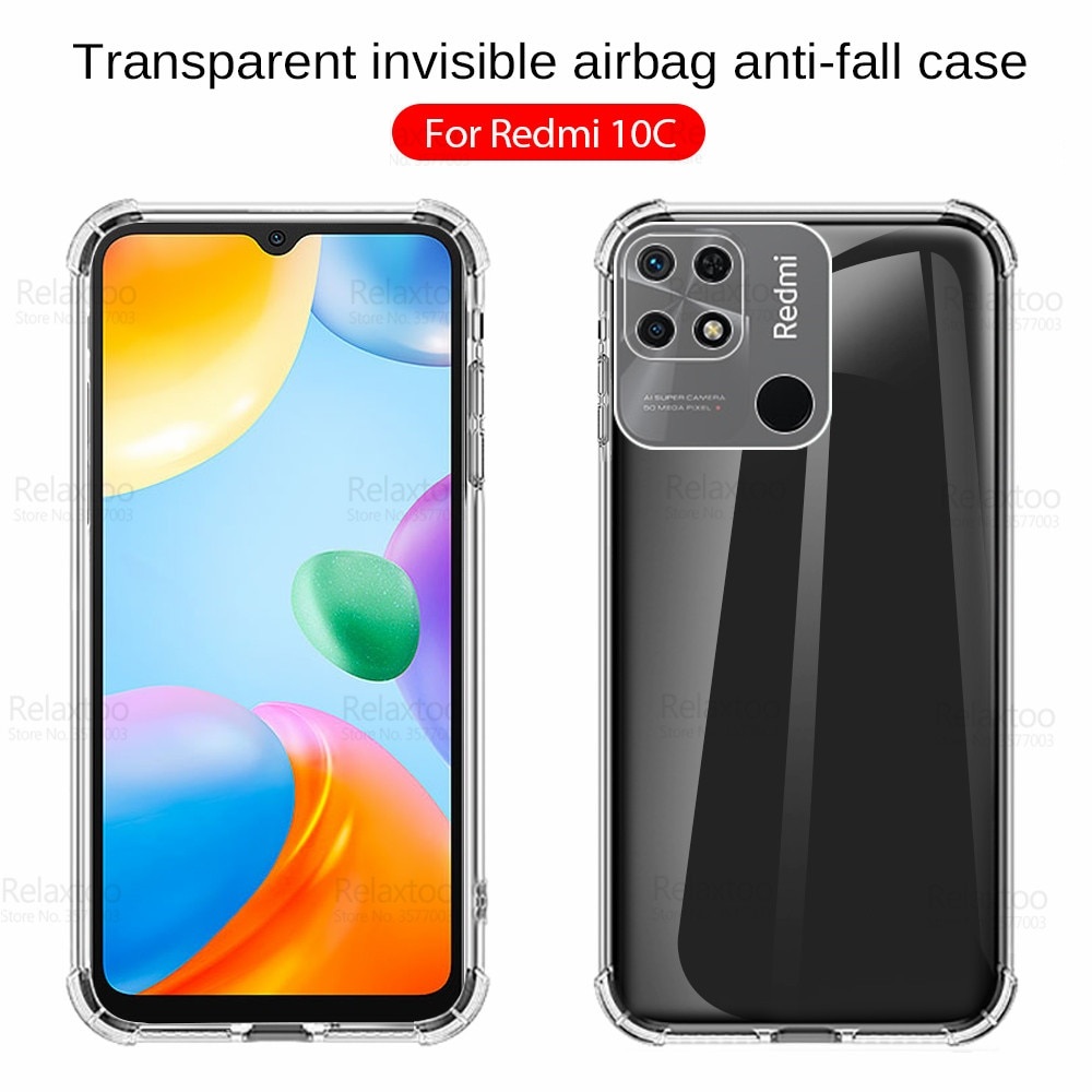 Ốp lưng chống sốc dành cho Xiaomi Redmi 10C nhựa dẻo, túi khí chống sốc 4 góc, bảo vệ Camera 