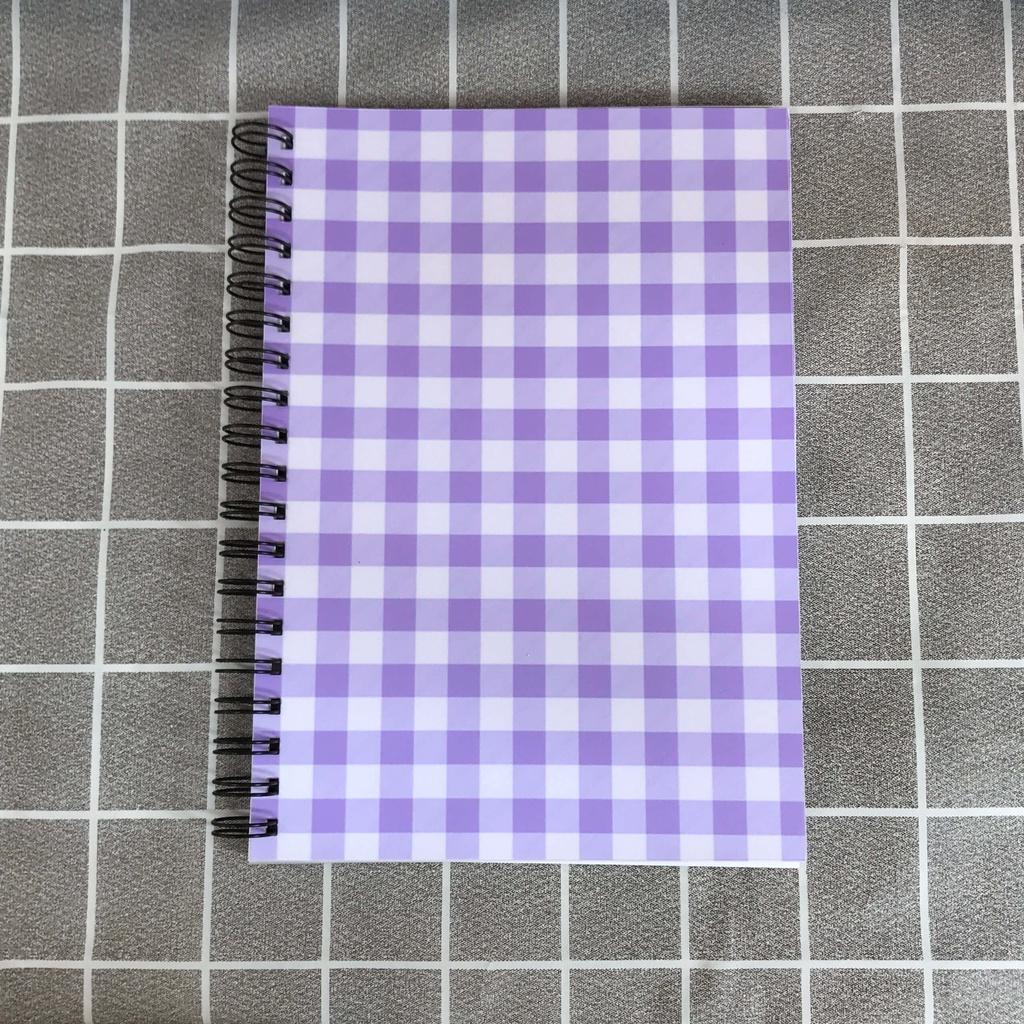 Sổ / Vở lò xo kép caro, kẻ ngang, chấm bi KOREAN STYLE bìa nhựa A5 B5 Self Planner 80-120 trang 100GSM