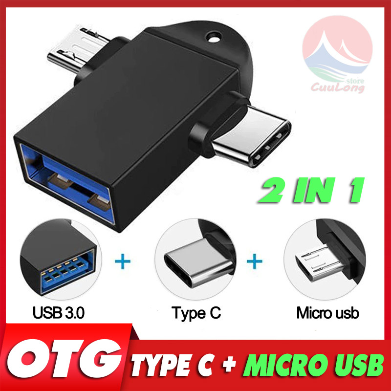OTG Type C Micro USB 3.0 Đa Năng 2 in 1, Kết Nối Thiết Bị Ngoại Vi, cáp chuyển đổi otg type c, otg type c usb, otg android micro usb