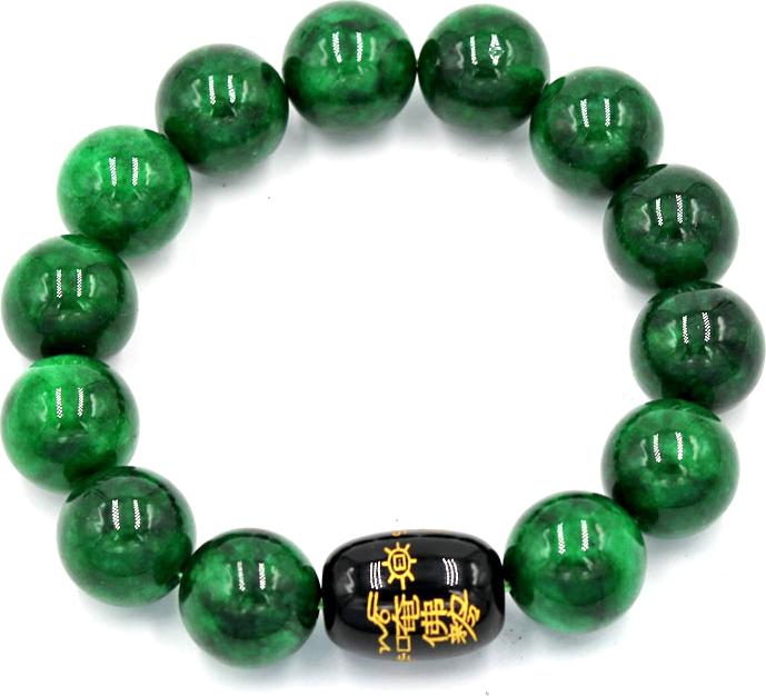 Vòng tay chuỗi hạt cẩm thạch đông ninh 14 ly Thái tuế phù DTTD24