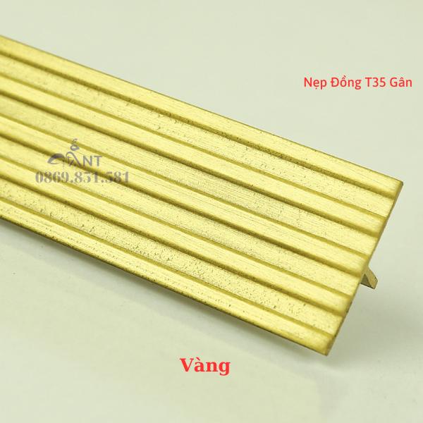 Nẹp Đồng T35 gân đủ màu, Nẹp đồng chữ T, Nẹp đồng chống trơn, giá 1m