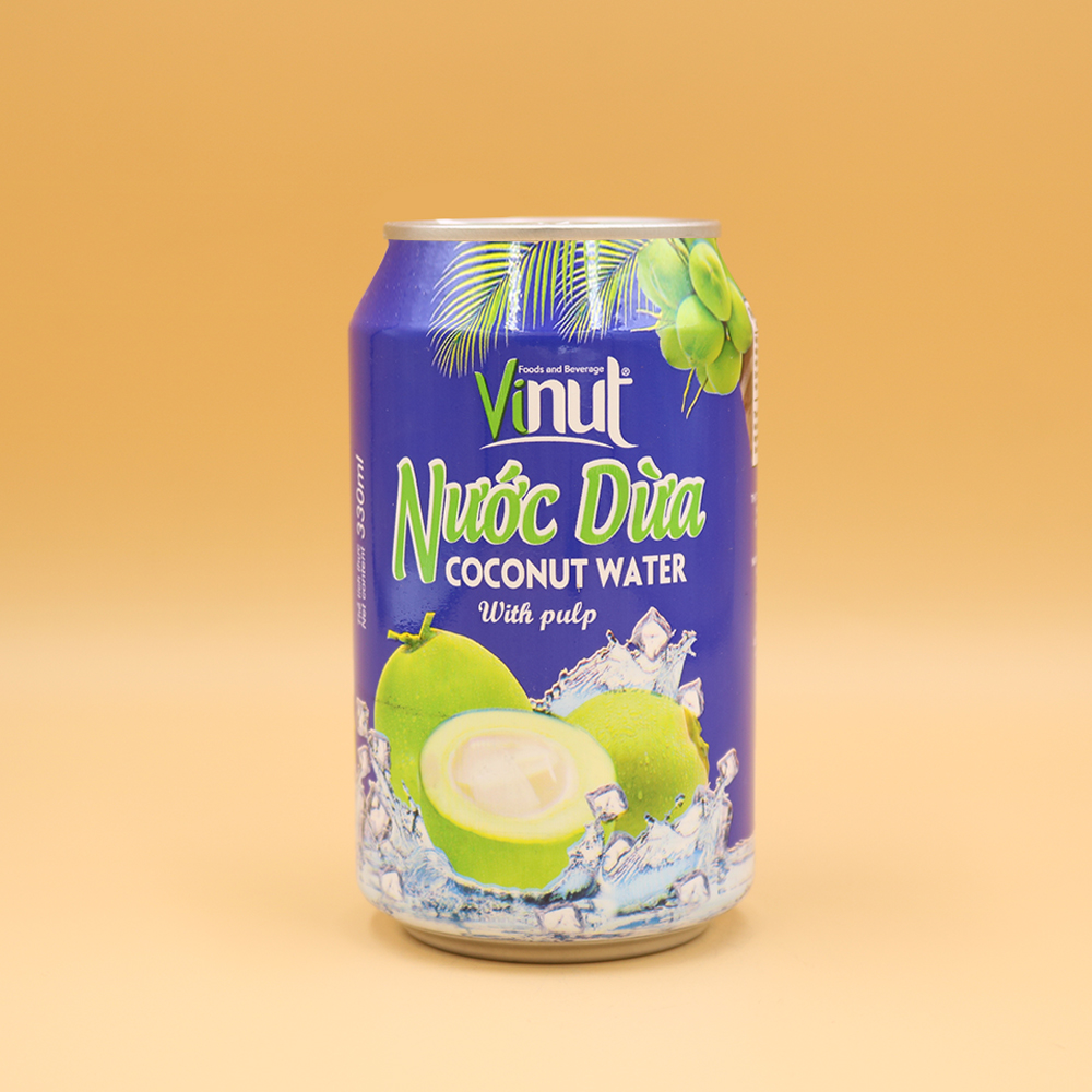 Thùng 24 Lon Nước Dừa Có Thịt Vinut 330ml