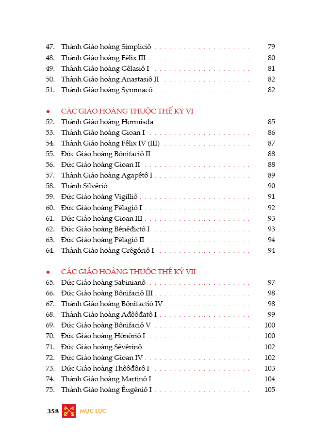 266 TRIỀU ĐẠI GIÁO HOÀNG TRONG DÒNG LỊCH SỬ GIÁO HỘI