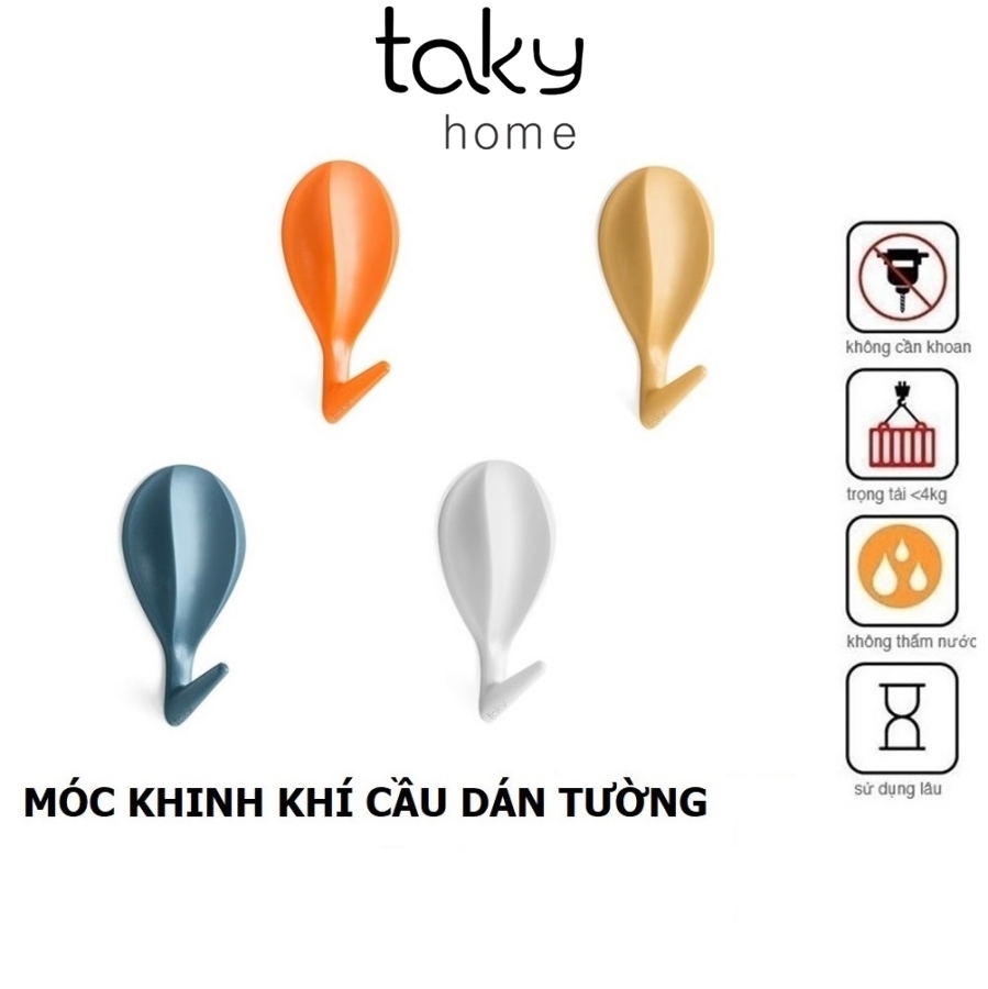 Móc Dính Tường Kinh Khí Cầu, Móc Dán Tường Đa Năng,  Kiểu Dáng Đẹp, Nhiều Màu Lựa Chọn, Dễ Thương, Nhỏ Gọn. TakyHome 2222