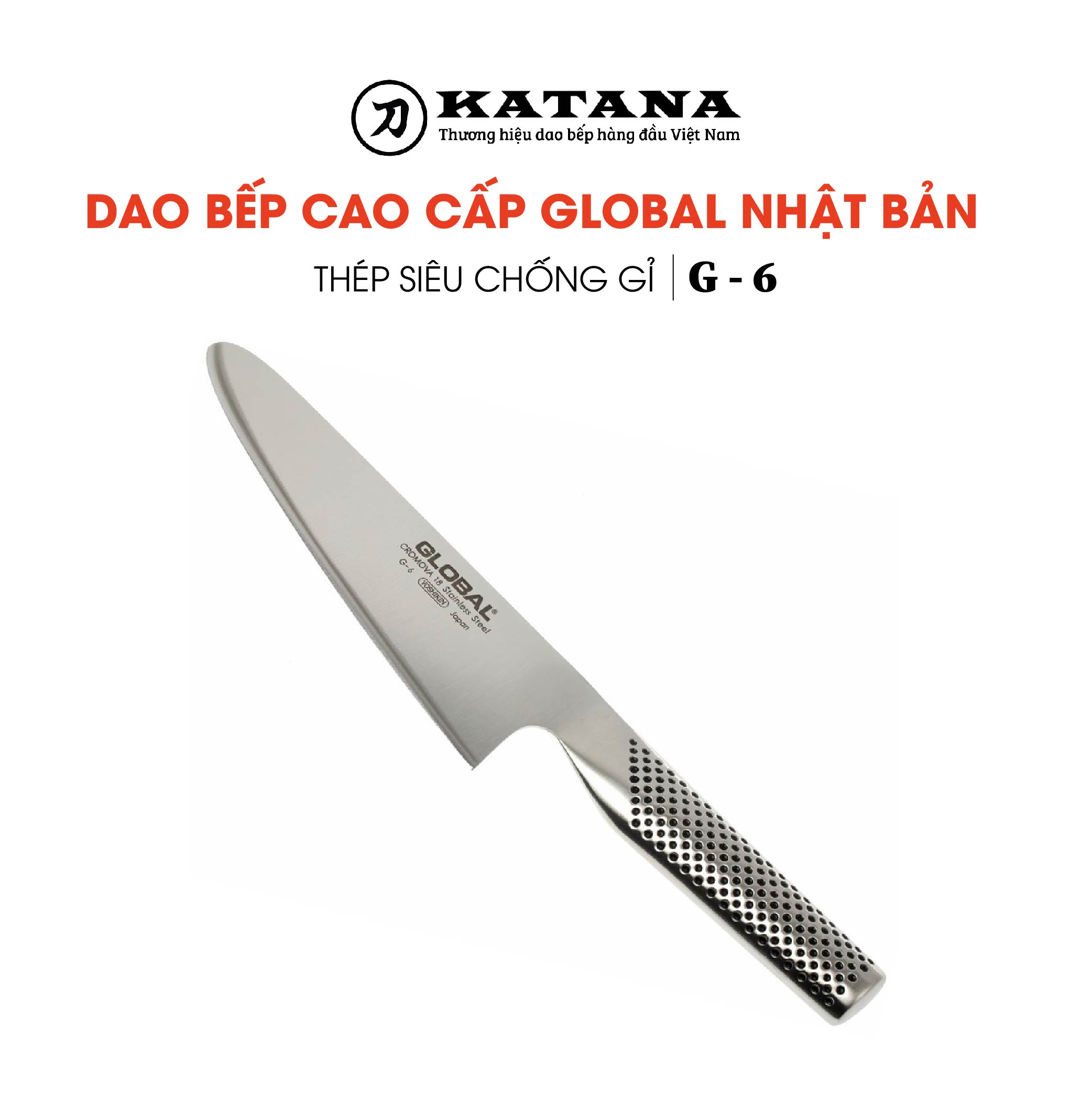 Dao bếp Nhật cao cấp Global G6 Slicer - Dao thái lát (180mm)- Dao bếp Nhật chính hãng