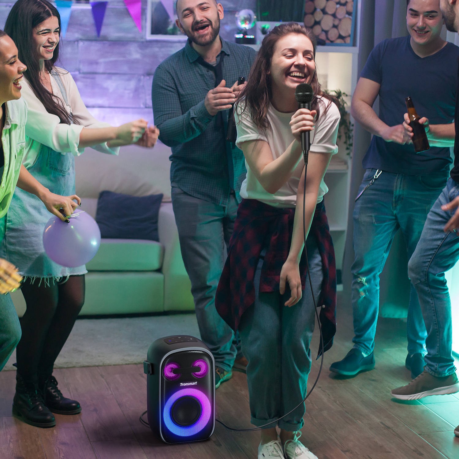 Loa Bluetooth 5.3 Karaoke Không Dây Tronsmart Halo 110 60W Kèm Micro Có Dây Hỗ Trợ Hát Karaoke Âm Thanh Nổi Cực Mạnh - Hàng chính hãng