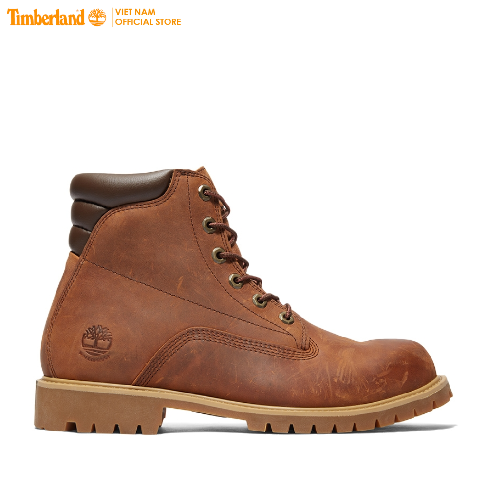 Timberland Giày Boot Nam Cổ Cao 6 inch Basic Alburn Boot WP Md Brown Full Grain TB0A1H8QHE