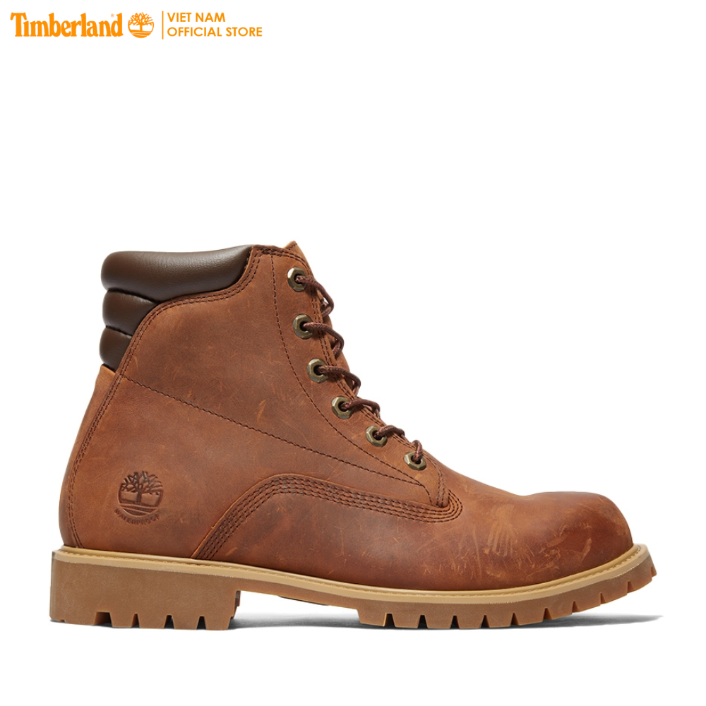 [Original] Timberland Giày Boot Nam Cổ Cao 6 inch Basic Alburn Boot WP Md Brown Full Grain TB0A1H8QHE