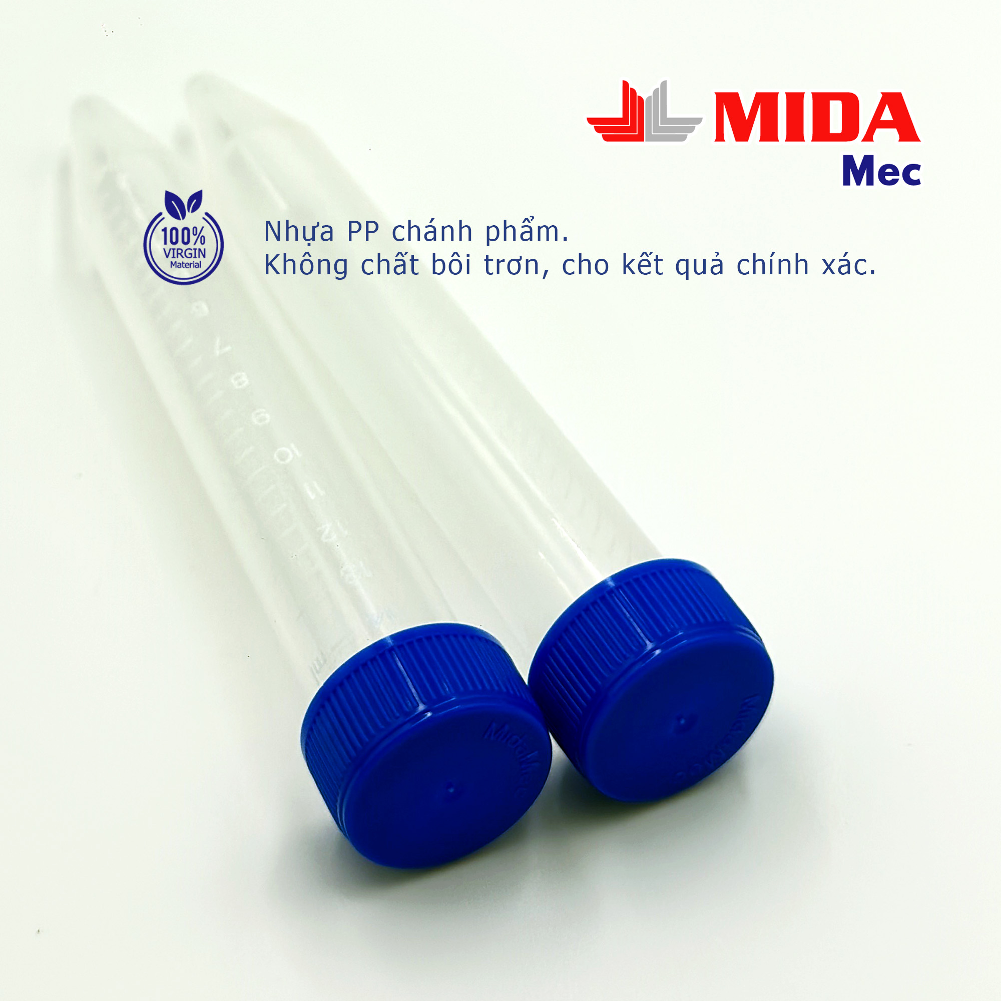 Ống ly tâm MidaMec nắp rời 15ml đóng gói 50 cái/bao