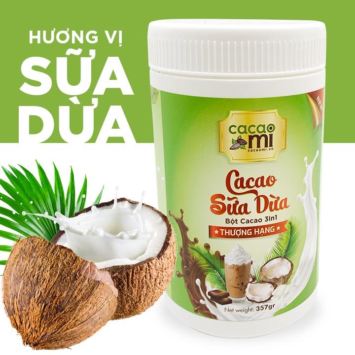 Bột cacao thuần chay đậm đà ca cao nguyên chất mix 4 vị cà phê, sữa dừa, socola - Thức uống hỗ trợ tim mạch, trí nhớ