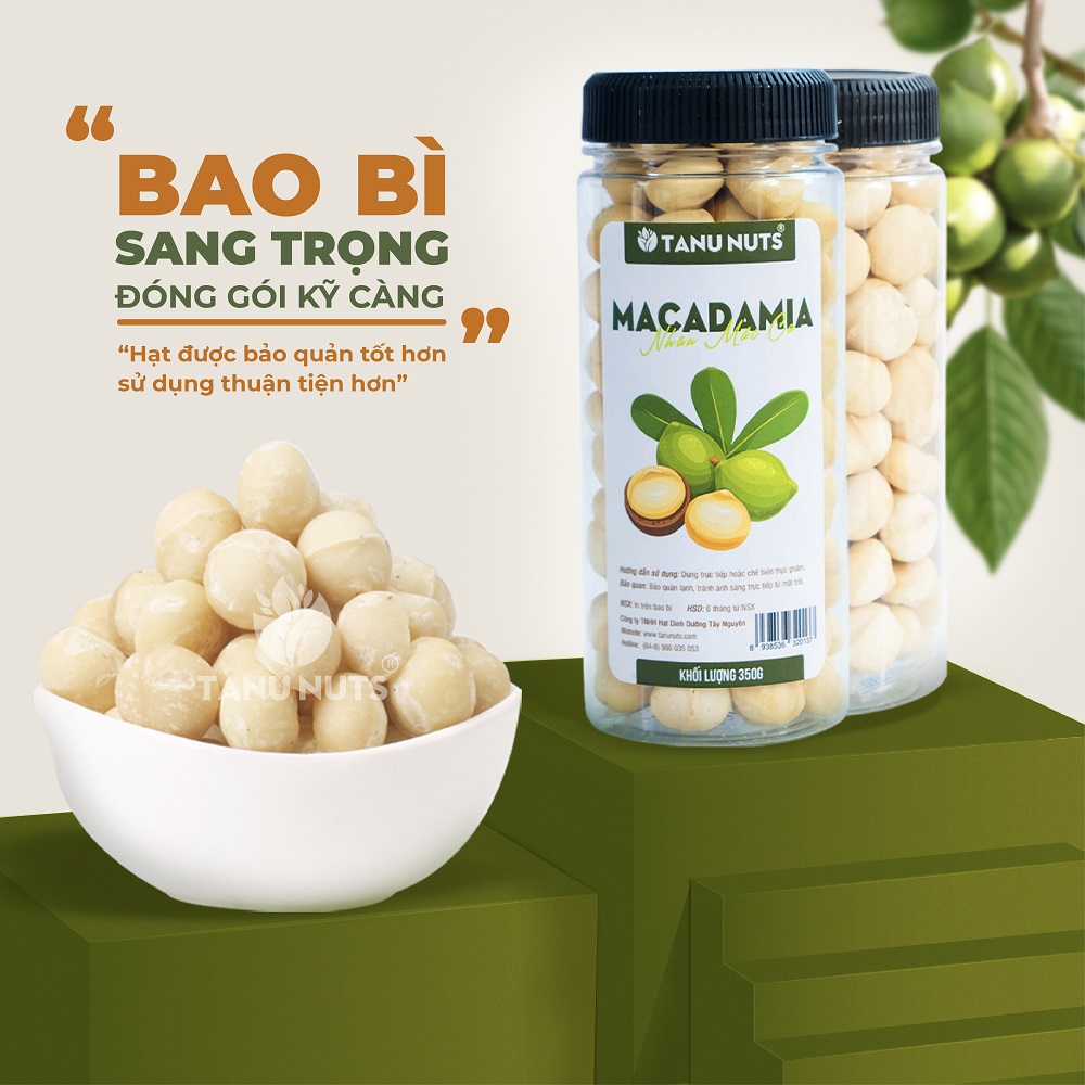 Hạt macca tách vỏ TANU NUTS, mắc ca nhân Tây Nguyên hạt ngũ cốc tốt cho bà bầu