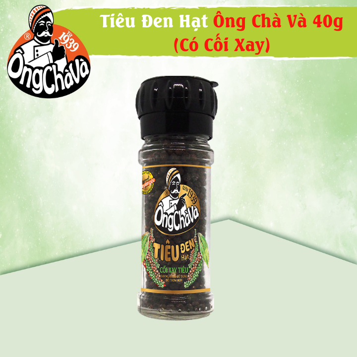 Tiêu Đen Hạt Ông Chà Và 40gram - Có Cối Xay Tiện Dụng