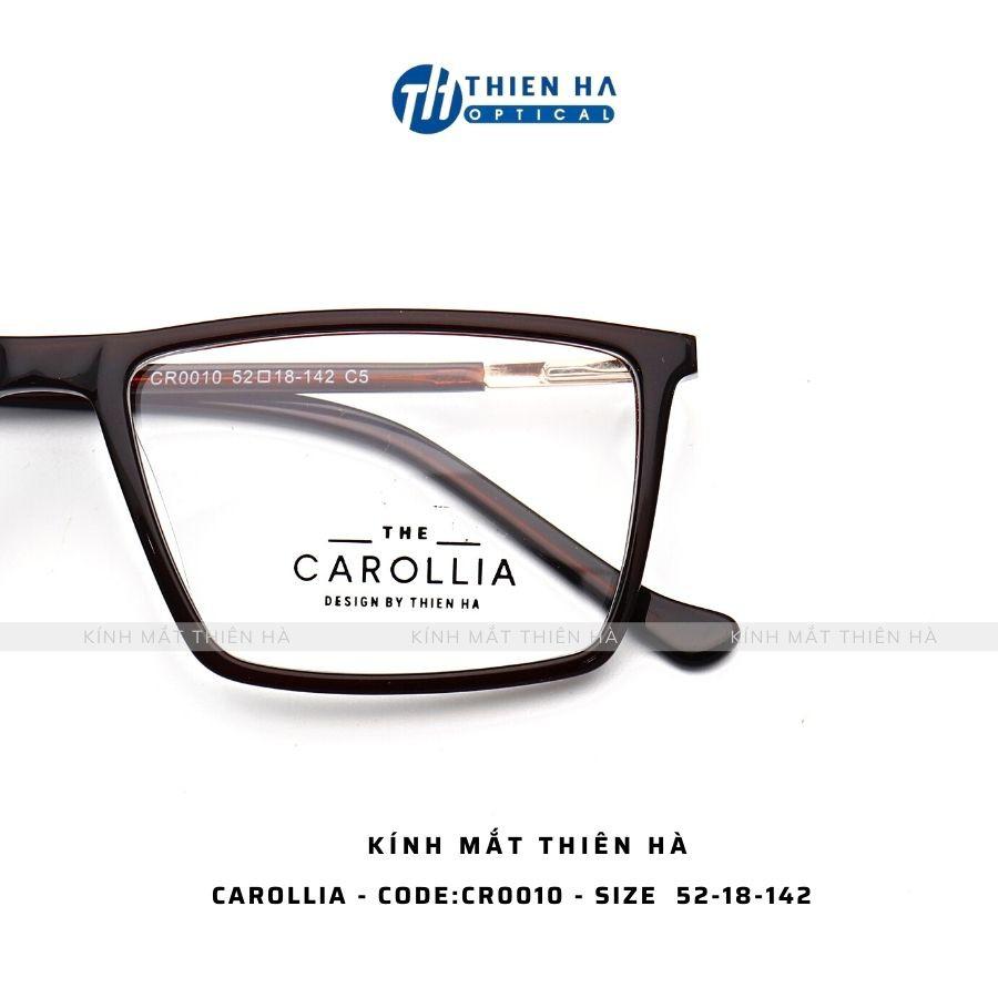 Gọng kính vuông nam nữ cao cấp Thiên Hà OPTICAL chất liệu nhựa ACETATE càng METAL size vừa và nhỏ dễ đeo CAROLLIA CR0010