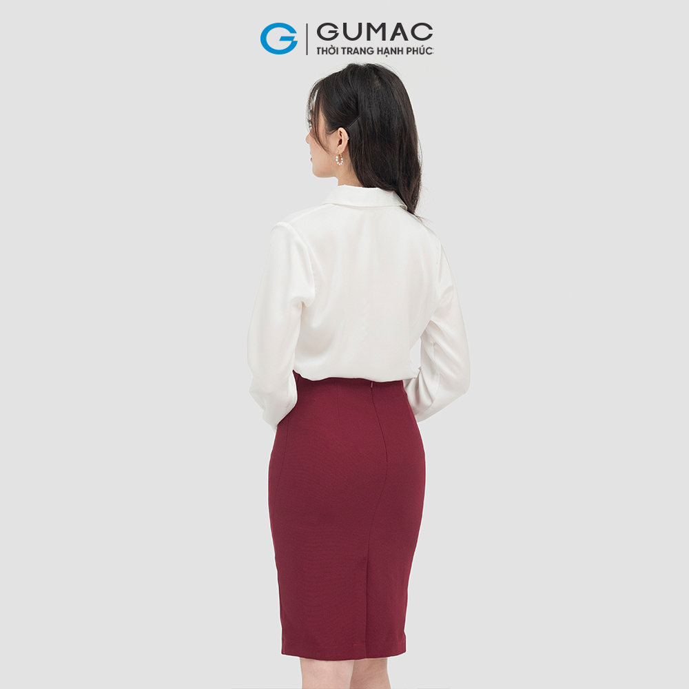 Chân váy dáng ôm GUMAC VC07024 eo xếp ly tạo kiểu