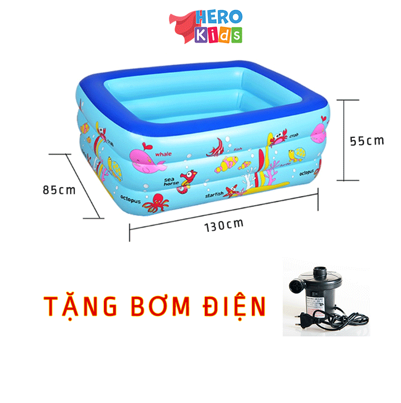 Bể bơi cho bé,  hồ bơi phao trẻ em cao cấp HERO KIDS 1m3