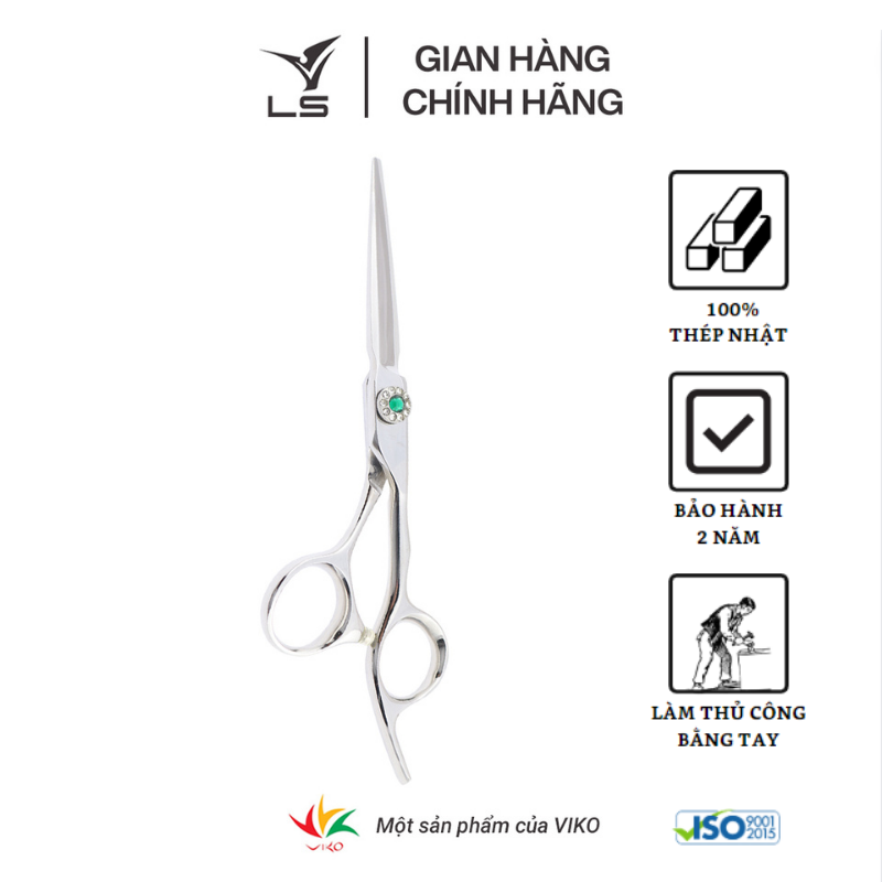 Kéo cắt tóc LS lưỡi thẳng quai offset vênh đỡ ngón cố định FA23/5.75