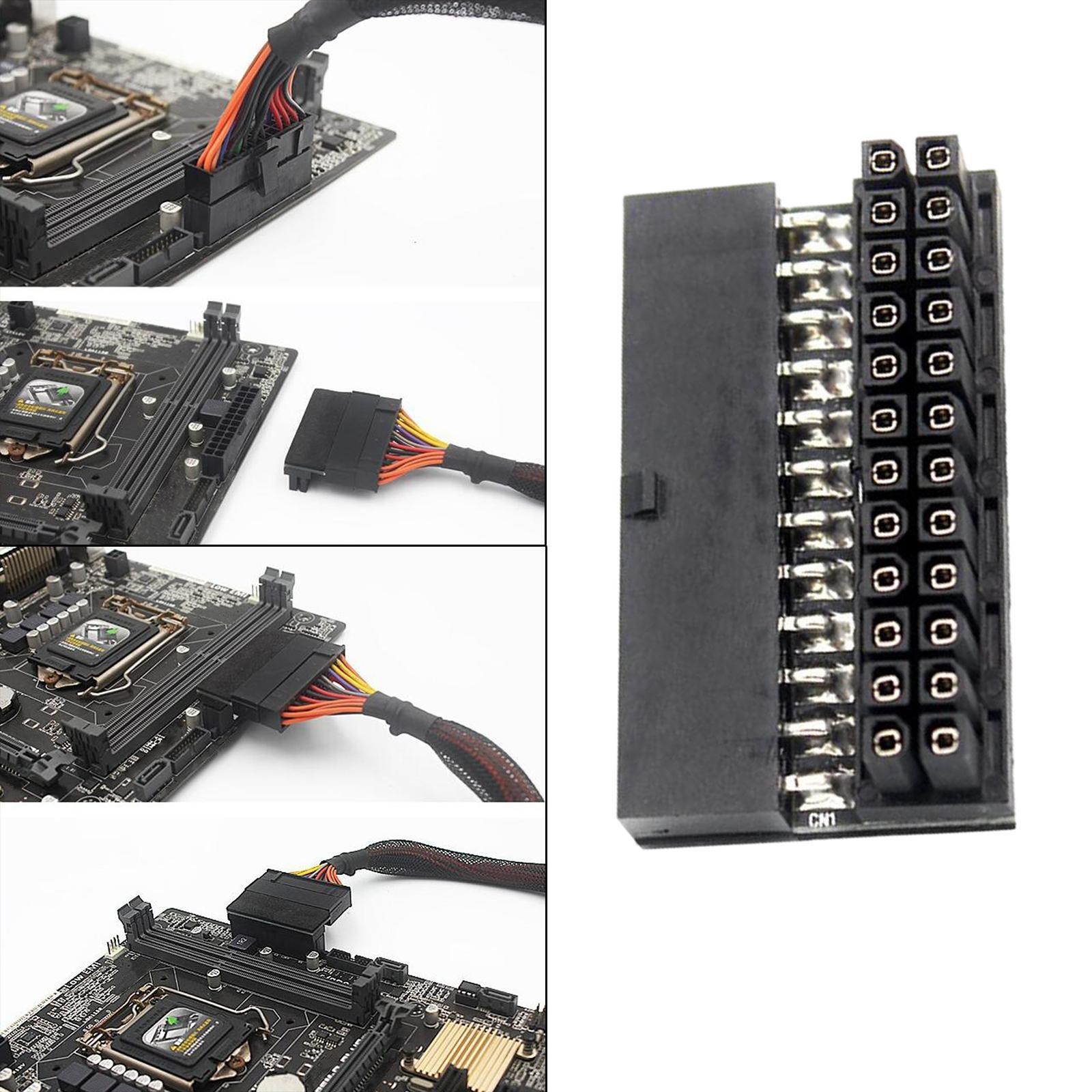 24Pin Female to 24Pin Male Port Plug and Play for Desktops PC Supply
