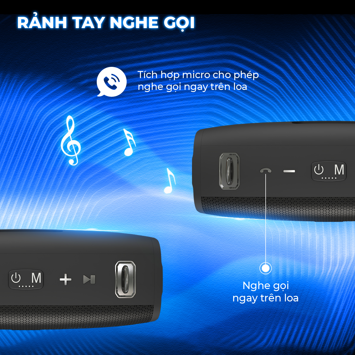 Loa Bluetooth di động Energizer BTS-204 kiêm sạc dự phòng kèm Micro Karaoke - Kết nối bluetooth 5.0, hỗ trợ FM radio, thẻ Micro SD, cổng sạc USB-A - HÀNG CHÍNH HÃNG