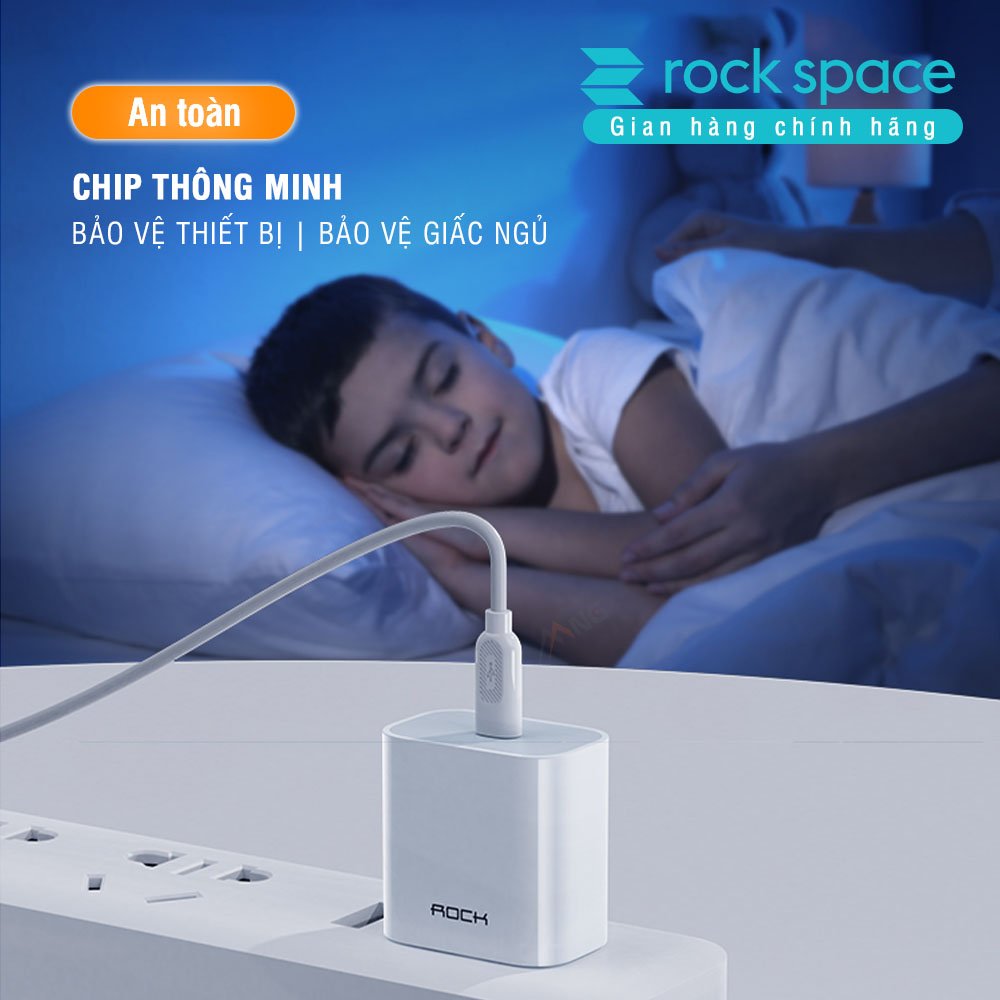 Bộ sạc nhanh PD 20W cho iP Rockspace T18 củ sạc nhanh chống cháy nổ hàng chính hãng-Bảo hành 12 tháng