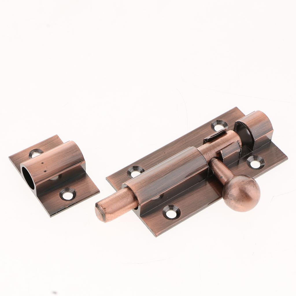 Door Slide Catch Lock Bolt Latch Barrel for Home Gate Security 4inch Copper