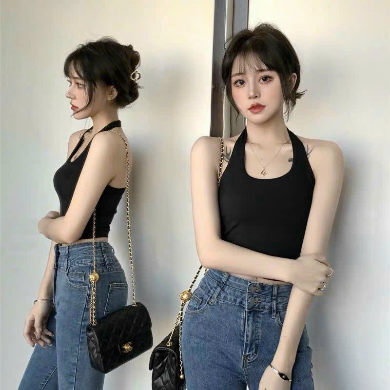 Áo chữ c nhiều màu cổ yếm, Áo Ba Lỗ Croptop Không Tay Thời Trang Nữ Hàn Quốc, Áo croptop cổ U choàng cổ, áo ống dây choàng cổ nhiều màu, Áo croptop hở lưng cổ yếm GenY, Áo yếm cổ U hở lưng sexy ôm body chất borip siêu mềm mịn