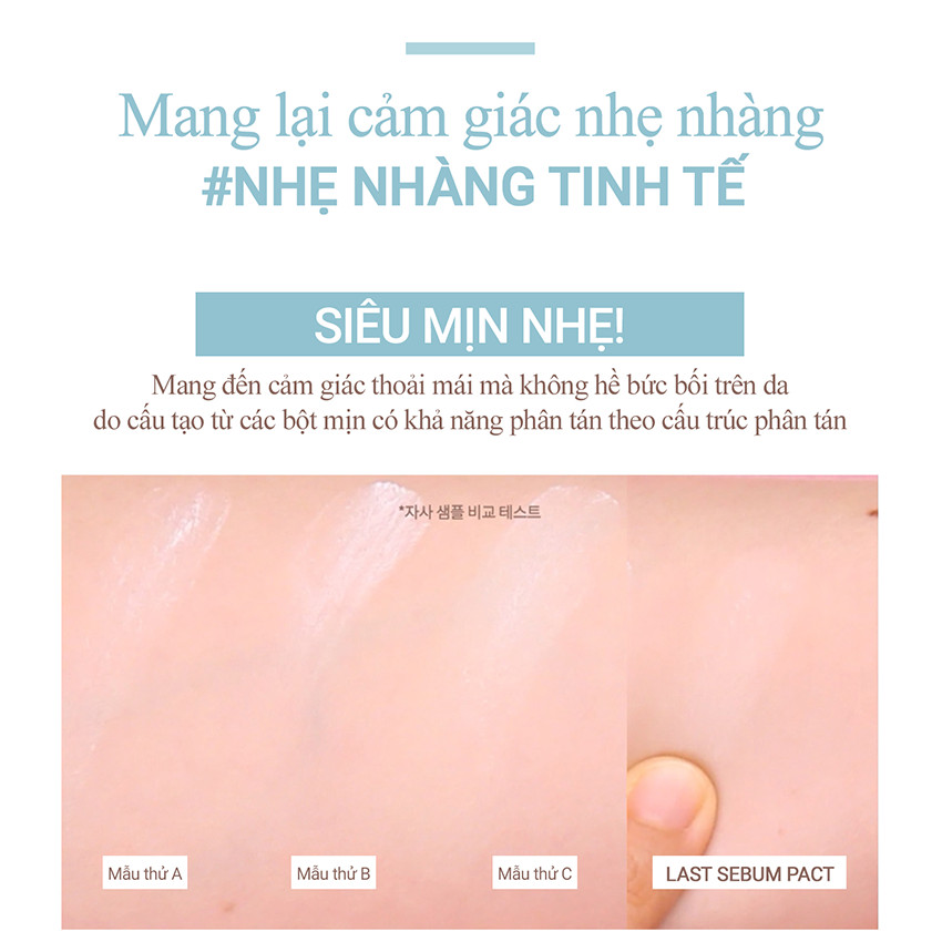 Phấn phủ dạng nén Bbia Last Sebum Pact 00 Super Clear 7g