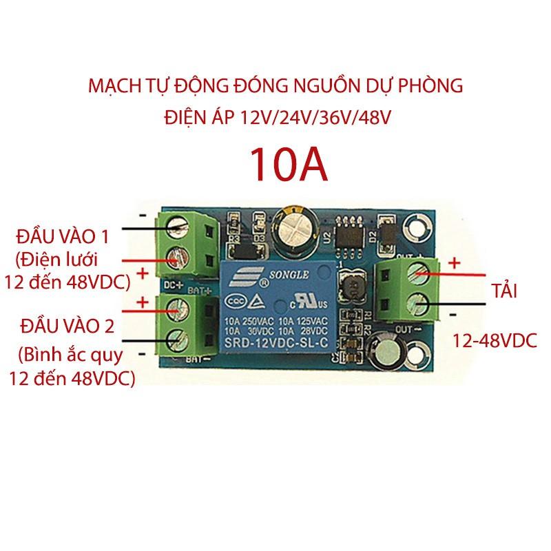 Module mạch tự động đóng nguồn dự phòng X804 12-48VDC 10A