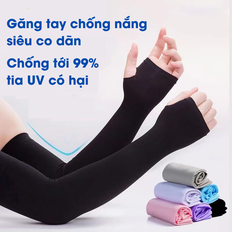 Găng Tay Áo Chống Nắng Chống UV Bằng Vải Lụa Mát Siêu Co Giãn Thoải Mái