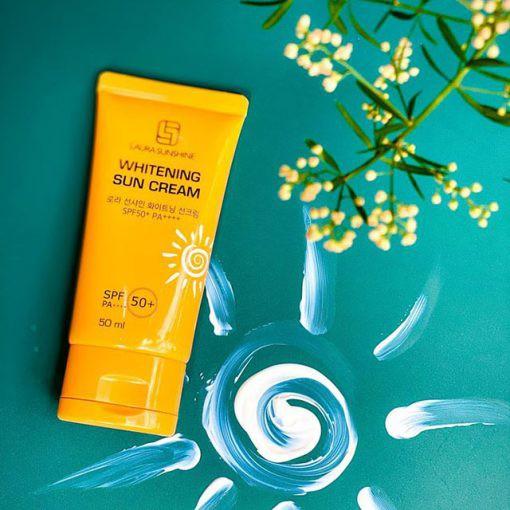 Kem chống nắng dưỡng da mặt SPF 50+ Pa++++ 50ml - Whitening Sun Cream - Laura Sunshine