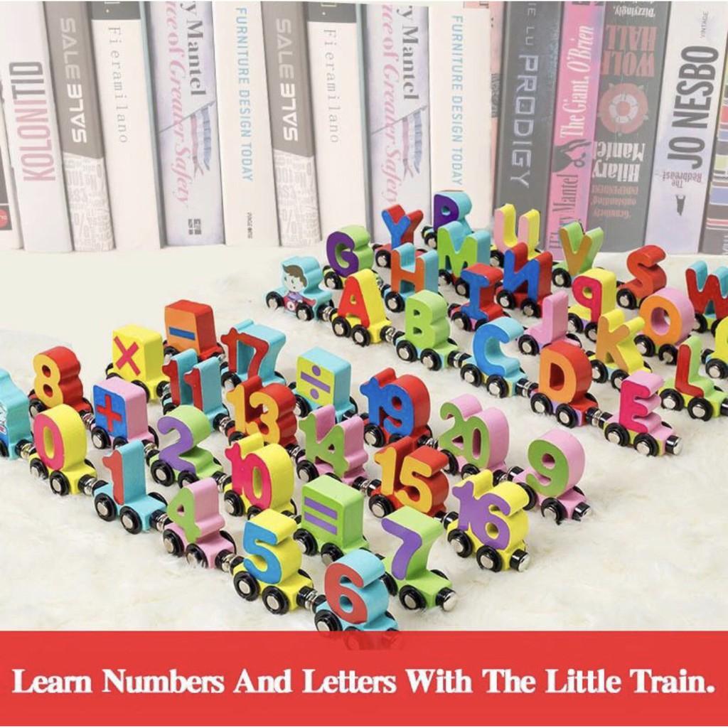 Đoàn tàu nam châm đồ chơi thông minh cho bé có chữ và số