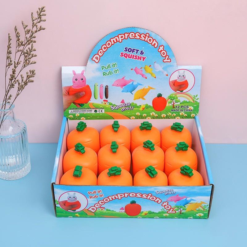 BÉ THỎ TRỐN TRONG CÀ RỐT Squishy đồ chơi bóp tay Mochi mềm mịn dễ thương chân thực giảm stress co dãn đàn hồi ngộ nghĩn