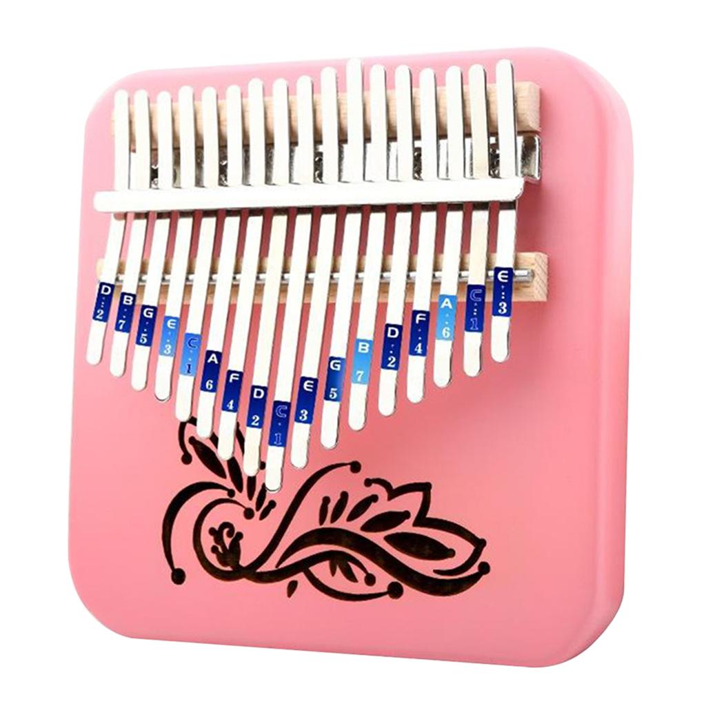 Kalimba 17 Keys Thumb Piano with Study Instruction and Tune Hammer, Portable Mbira Wood Finger Piano, Gift for Kids Adult Beginners Professional