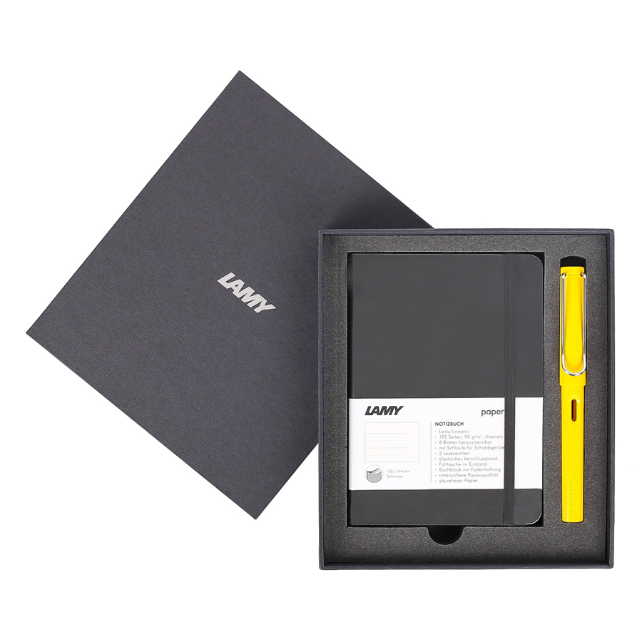 Gift Set Lamy Notebook A6 Softcover Black + Lamy Safari Yellow - GSA6-SA007