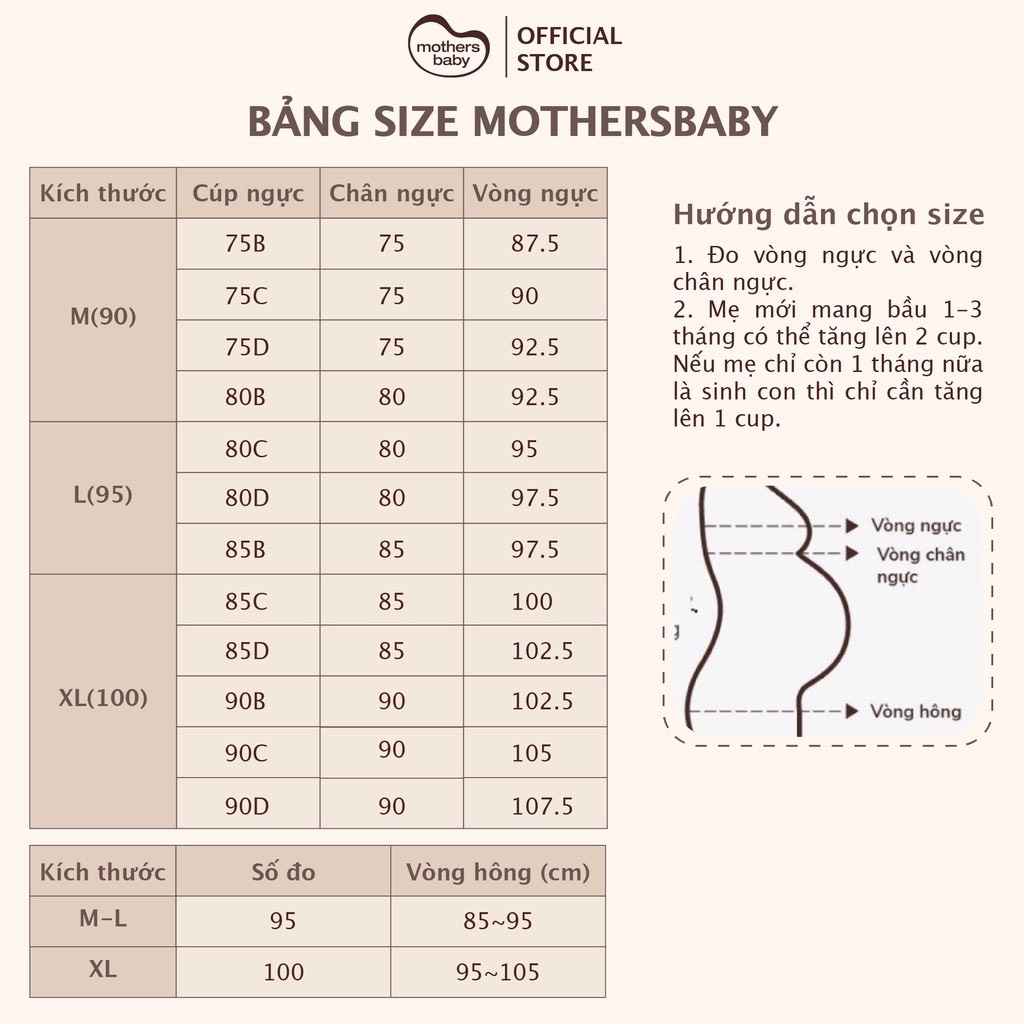 Áo Lót Bầu Sau Sinh Cho Con Bú Chống Chảy Xệ Cao Cấp Chất Liệu Cotton - Thương Hiệu Mothersbaby Hàn Quốc