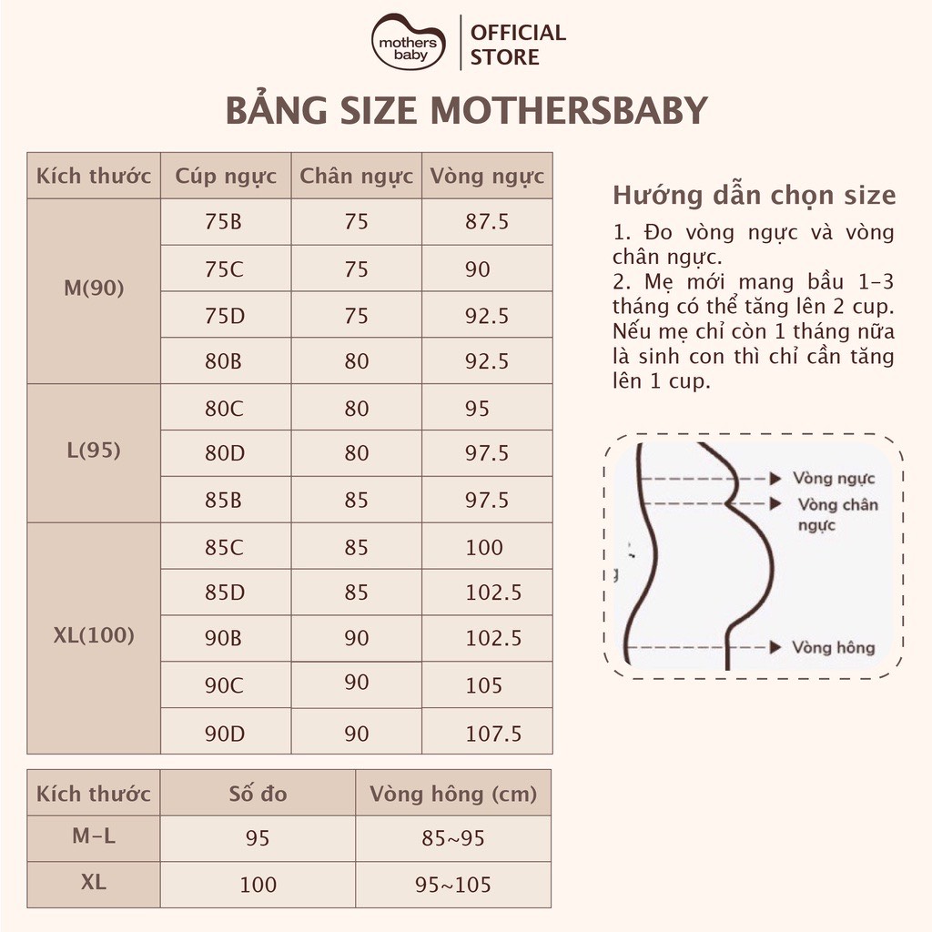 Áo Lót Bầu Sau Sinh Cho Con Bú Chống Chảy Xệ Cao Cấp Chất Liệu Cotton - Thương Hiệu Mothersbaby Hàn Quốc