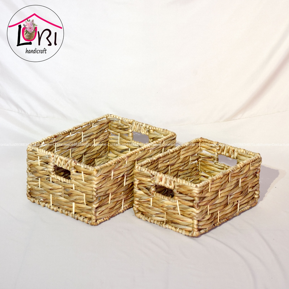 Sọt đựng đồ lục bình hình chữ nhật - bộ 3
