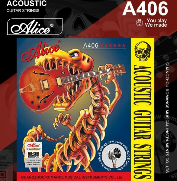 Dây Đàn Guitar Acoustic Alice A406 SL .011-.052 Super Light Chính Hãng Âm Thanh Sáng Bền Bộ 6 Dây