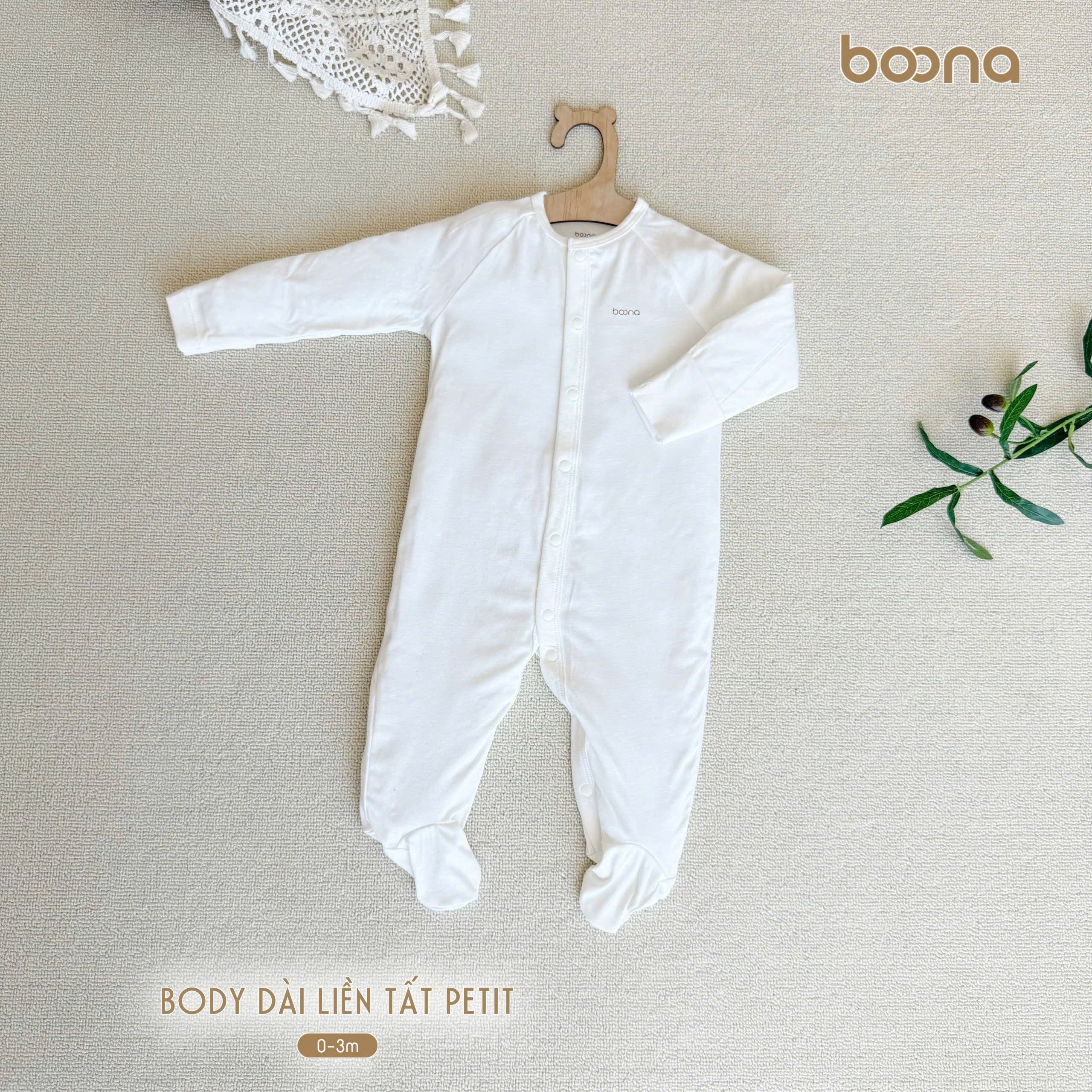 Body dài liền tất petit Boona (0-3M)
