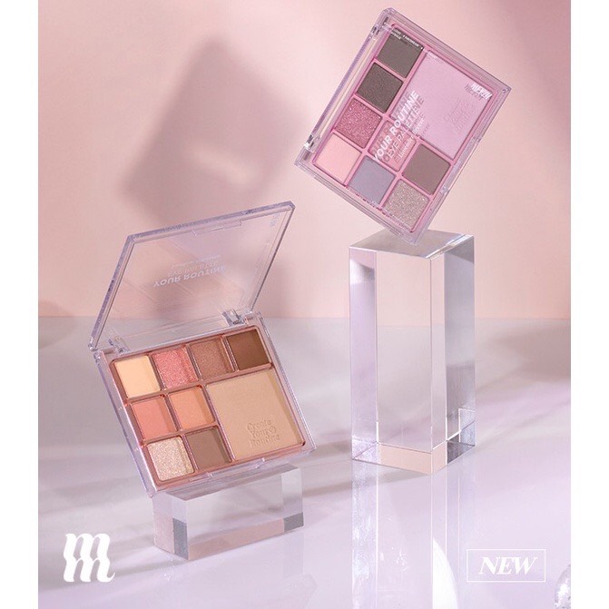 Bảng Phấn Mắt Và Má Hồng Đa Năng 9 Ô Màu Merzy Your Routine Eye Palette