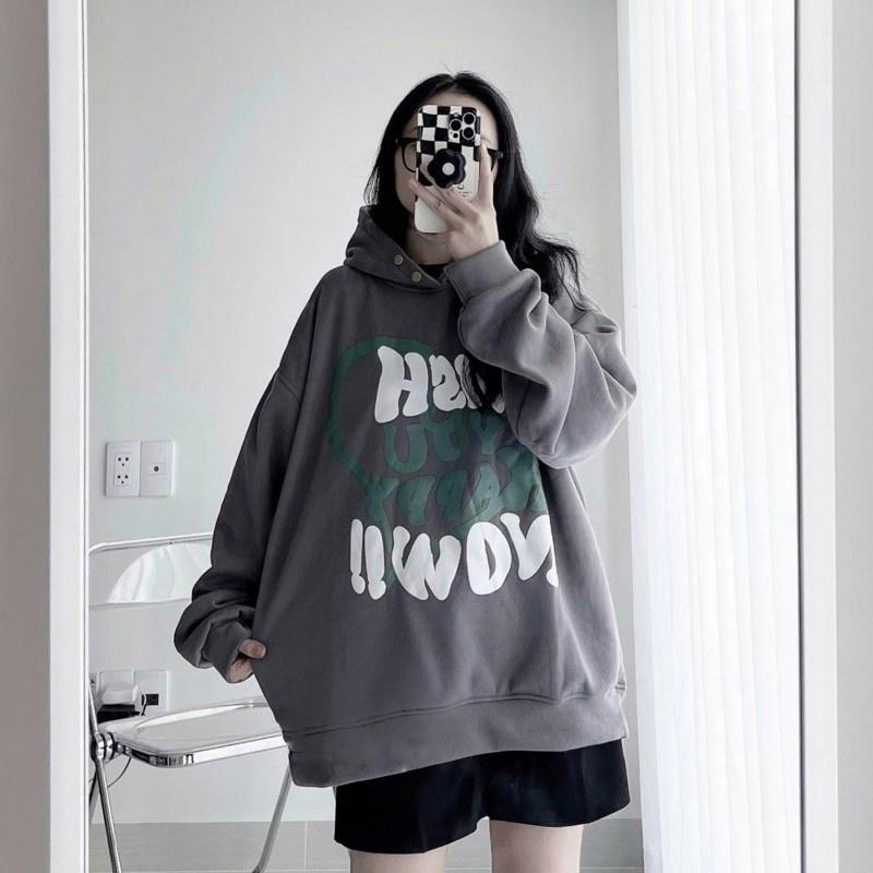 Áo khoác hoodie nỉ siêu rẻ phù hợp nam nữ form rộng