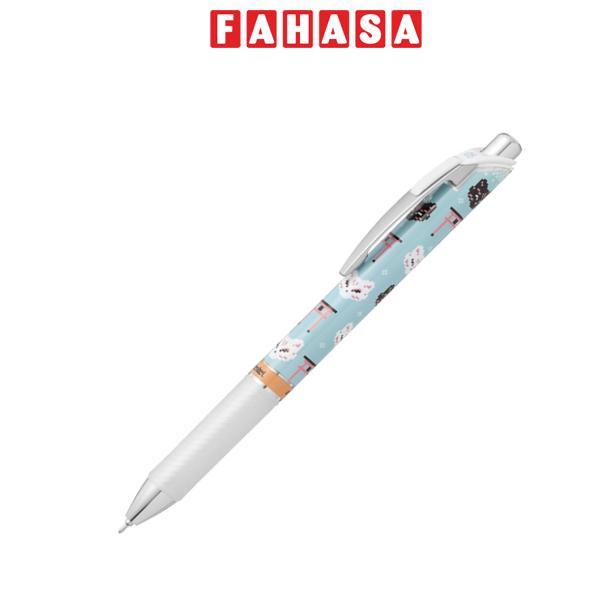 Bút Gel EnerGel Kawaii Pixel Art 0.5 mm - Pentel BLN75KW37-C - Kitsune - Mực Xanh