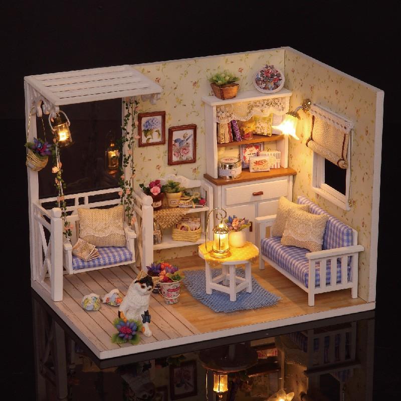 Mô hình nhà búp bê DIY Doll House Miniature_ KITTEN DIARY_TẤM CHE BỤI + KEO