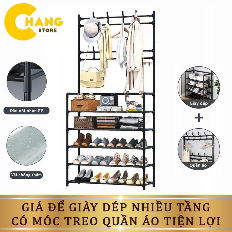 Giá Để Giày Dép Đa Năng 4 Tầng 5 Tầng Thông Minh Có Móc Treo Quần Áo Và Đồ Dùng Tiện Lợi