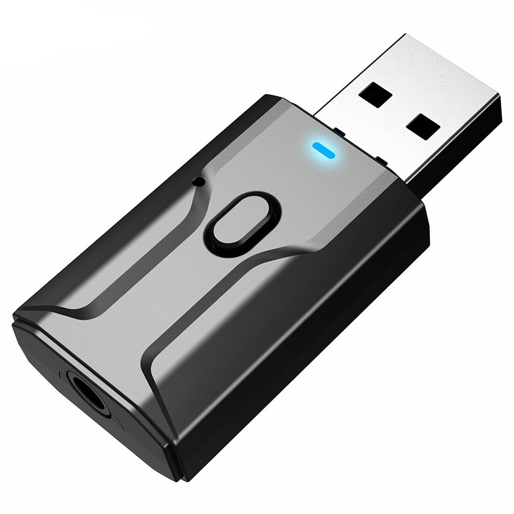 Usb bluetooth 5.0 Thiết bị thu phát âm thanh không dây đa chức năng jack cắm 3.5mm cho loa, ô tô, tai nghe bluetooth