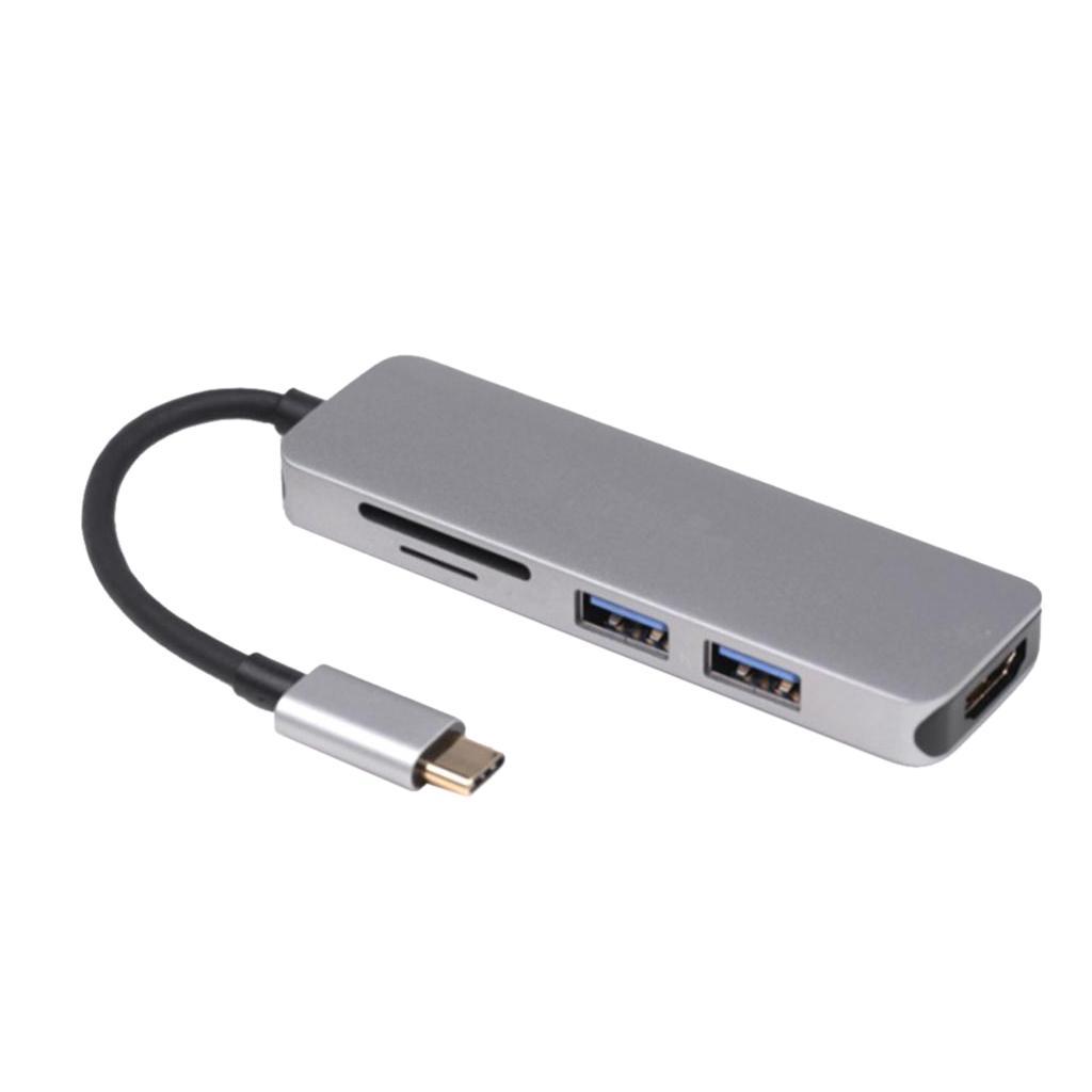 USB C Hub USB 3.0 Adapter Dock with 4K HDMI TF/SD Card Reader for MacBook